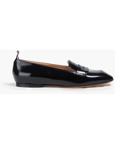 Thom Browne Glossed-leather Loafers - Black