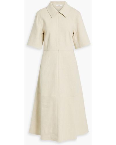 Co. Linen-blend Midi Dress - Natural