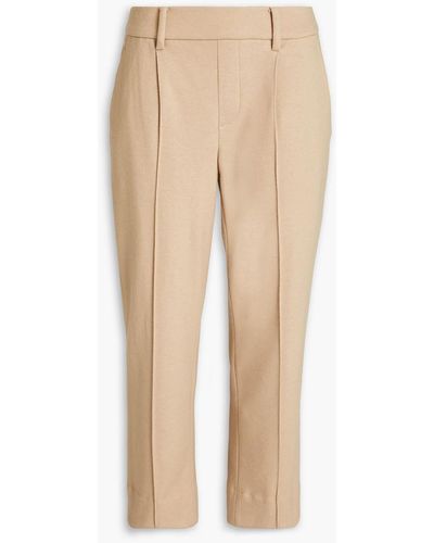 Vince Cropped Wool-blend Straight-leg Trousers - Natural