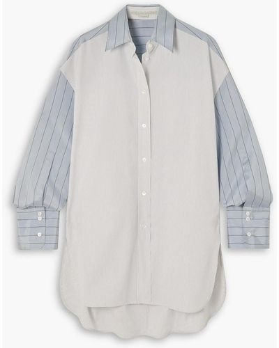 Stella McCartney Oversized Pinstriped Cotton-poplin Shirt - Gray