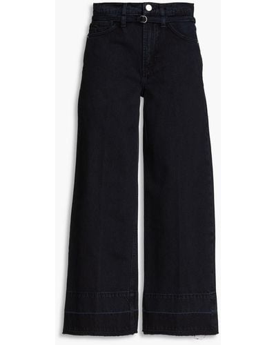 FRAME Le Pixie High-rise Wide-leg Jeans - Black