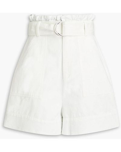 Solid & Striped Belted Cotton-twill Shorts - White