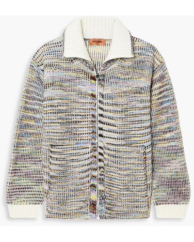 Missoni Crochet-knit Cashmere And Wool-blend Cardigan - Multicolor