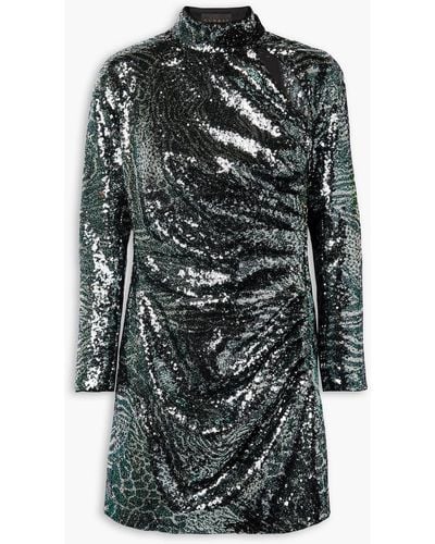 Dundas Cutout Sequined Tulle Mini Dress - Black