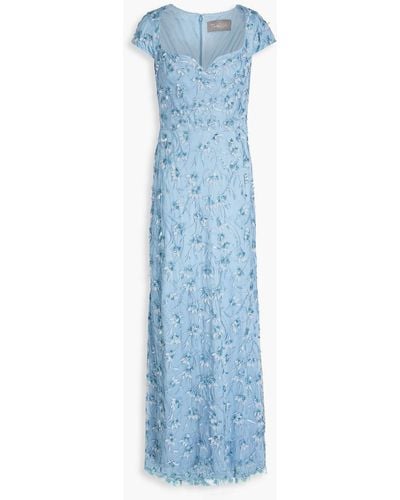 THEIA Embellished Tulle Gown - Blue