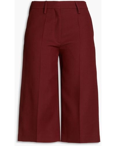 Valentino Garavani Wool And Silk-blend Crepe Shorts - Red
