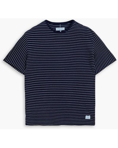 Rag & Bone Striped Cotton-jersey T-shirt - Blue