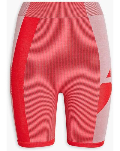 Y-3 Shorts aus geripptem stretch-jacquard - Rot
