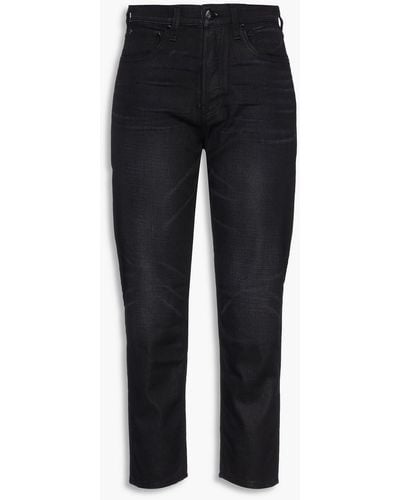 Rag & Bone Maya Cropped Waxed High-rise Slim-leg Jeans - Black