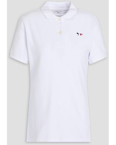 Maison Kitsuné Appliquéd Cotton-piqué Polo Shirt - White