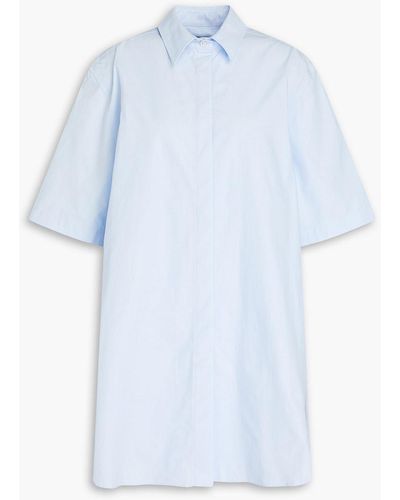Loulou Studio Mago Cotton-poplin Mini Shirt Dress - Blue