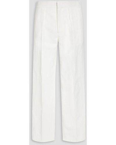 Jil Sander Pleated Linen-blend Trousers - White