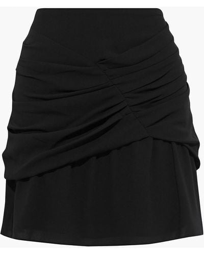 IRO Lussac Layered Ruched Crepe Mini Skirt - Black