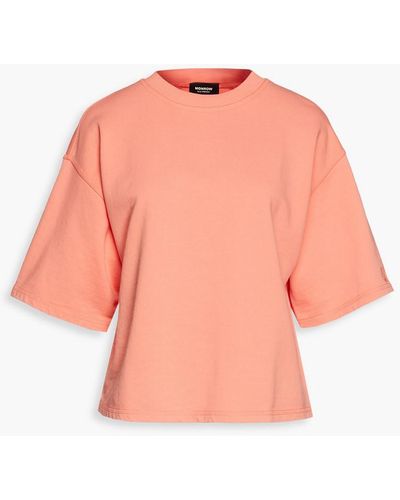 Monrow Organic French Cotton-terry T-shirt - Pink