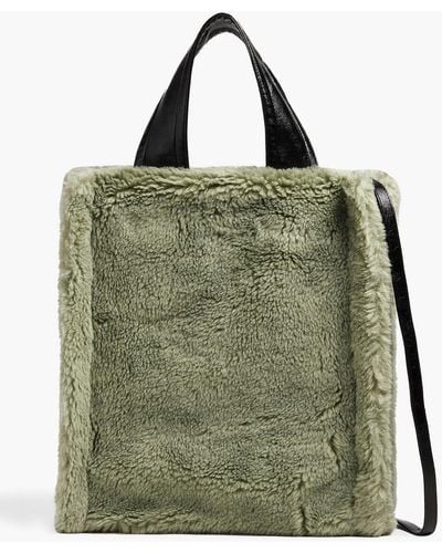 Stand Studio Leia Faux Shearling Tote - Green