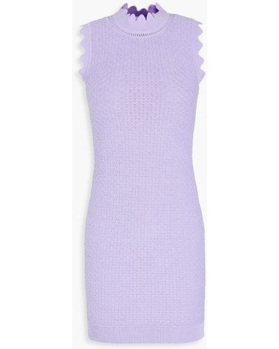 Victoria Beckham Crochet-knit Cotton-blend Mini Dress - Purple
