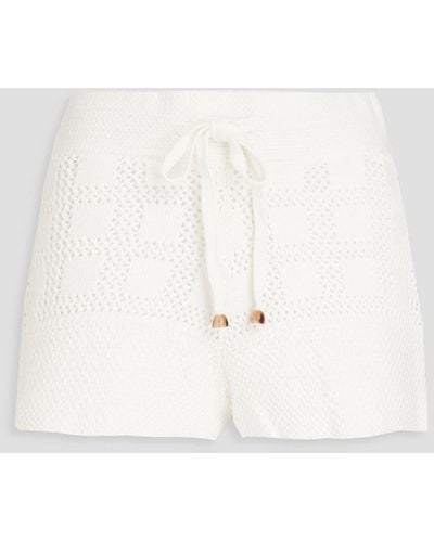 Zimmermann Crochet-knit Cotton Shorts - Natural