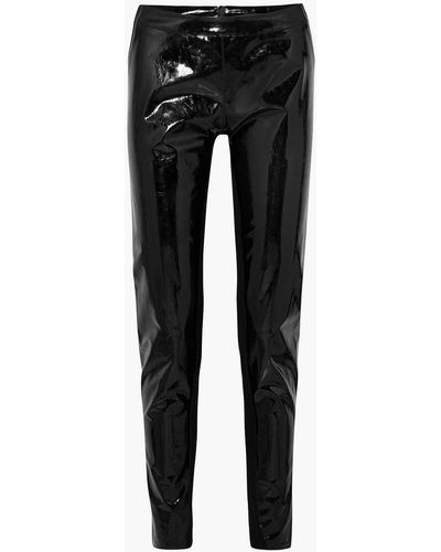 Gareth Pugh Stretch Knit-paneled Vinyl leggings - Black