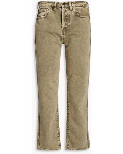 3x1 Austin hoch sitzende cropped jeans mit geradem bein in distressed-optik - Grün