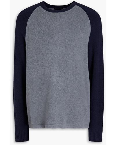 James Perse Brushed Two-tone Cotton-blend Jumper - Grey