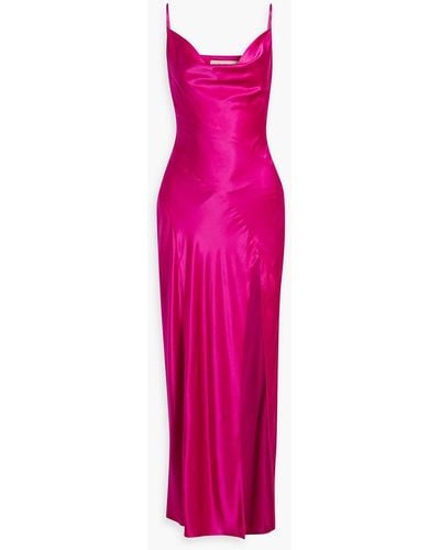 Nicholas Ariel Draped Silk-satin Gown - Pink