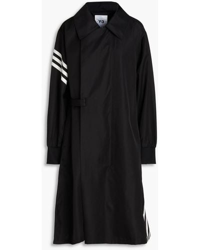 Y-3 Striped Shell Trench Coat - Black