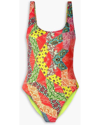 Etro Dreams Open-back Printed Swimsuit - Red