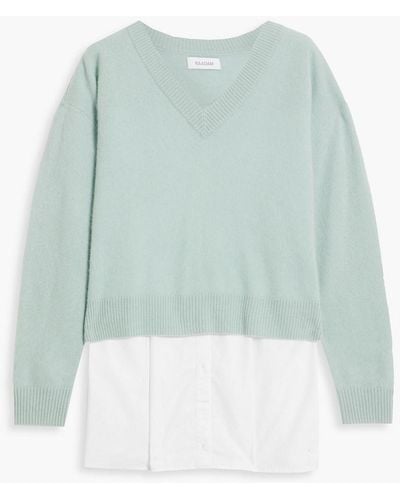 NAADAM Cashmere And Cotton-poplin Sweater - Blue