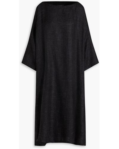 Eskandar Mélange Alpaca-blend Tweed Dress - Black