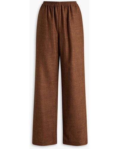 Eskandar Alpaca-blend Tweed Wide-leg Trousers - Brown