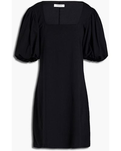 FRAME Nina Gathered Organic Cotton-blend Jersey Mini Dress - Black