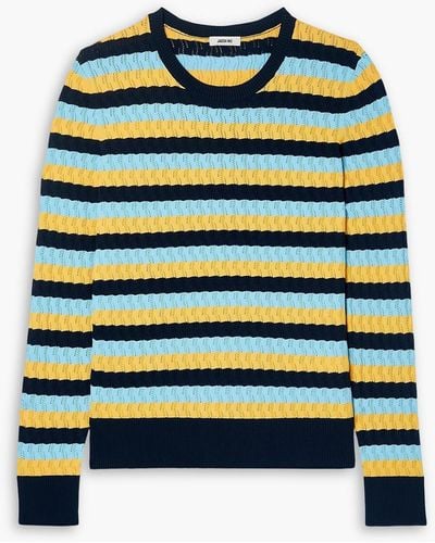 Jason Wu Striped Pointelle-knit Sweater - Blue