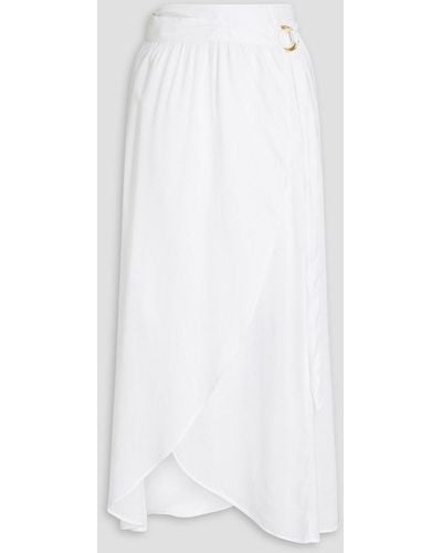 Melissa Odabash Devlin Voile Midi Wrap Skirt - White