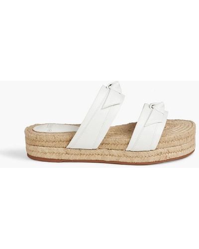 Alexandre Birman Clarita Bow-embellished Leather Platform Espadrille Sandals - White