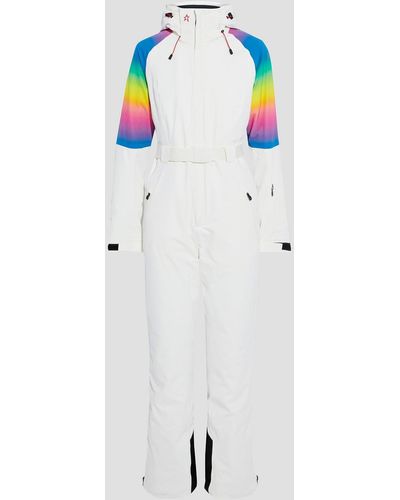 Perfect Moment Chamonix Dégradé-paneled Hooded Padded Ski Suit - White