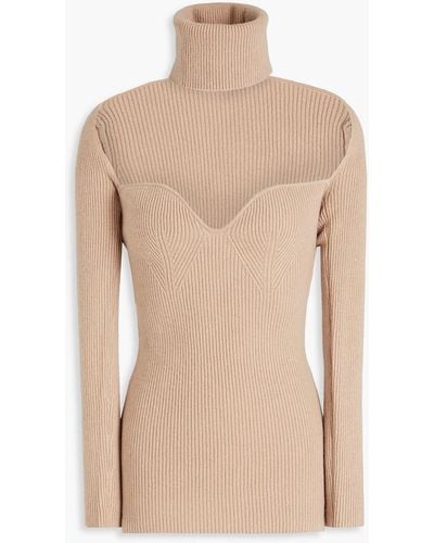 arch4 Amandine Convertible Ribbed Cashmere Sweater - Natural