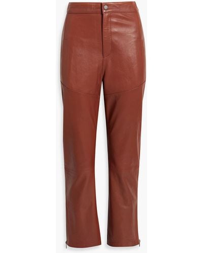 Muubaa Leather Straight-leg Trousers - Red