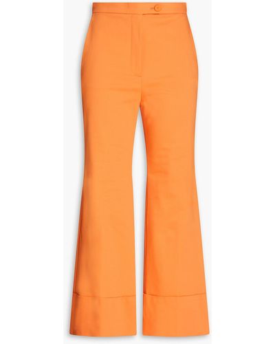 Sara Battaglia Jersey Flared Trousers - Orange