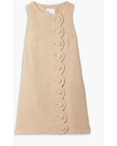 Lisa Marie Fernandez Summer Scalloped Linen-tweed Mini Dress - Natural