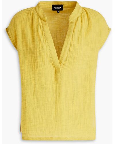 Monrow Organic Cotton-gauze Top - Yellow