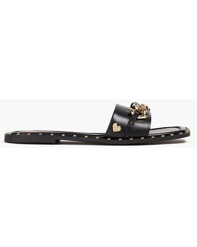 Love Moschino Embellished Leather Sandals - Black