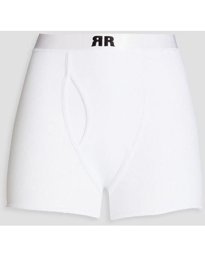 ROTATE BIRGER CHRISTENSEN Randi Ribbed Stretch-cotton Jersey Shorts - White