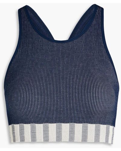 Baserange Ribbed Jersey Sports Bra - Blue