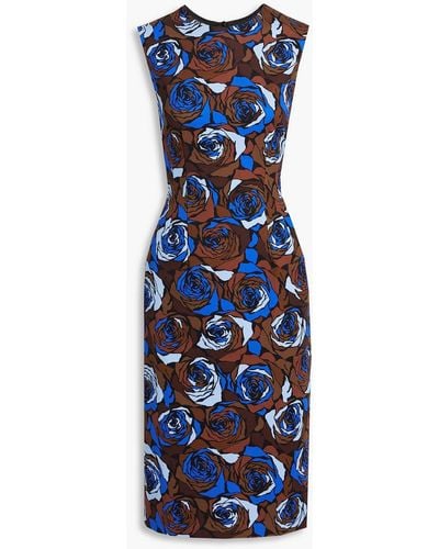 Dries Van Noten Floral-print Ponte Dress - Blue