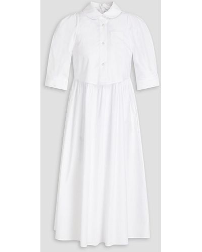 Vivetta Hemdkleid in midilänge aus popeline aus einer baumwollmischung mit raffung - Weiß