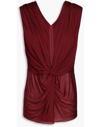 Dolce & Gabbana Twisted Draped Jersey Top - Red