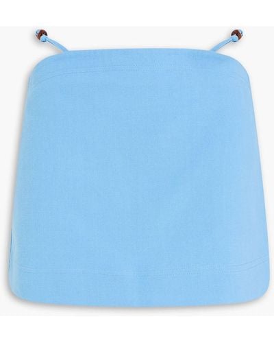 Ganni Bead-embellished Cotton Mini Skirt - Blue