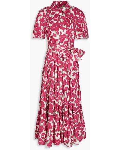 Diane von Furstenberg Scott Printed Cotton-blend Crepe Midi Dress - Red