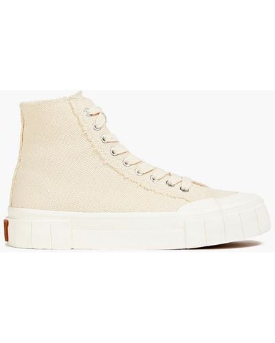 Goodnews Palm Two-tone Canvas Platform High-top Sneakers - White