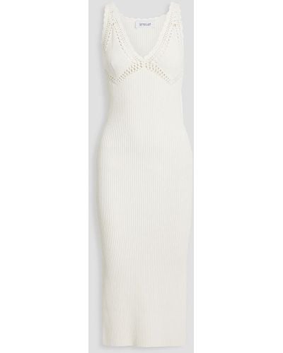 10 Crosby Derek Lam Valencia Crocheted Cotton-blend Midi Dress - White